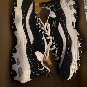 Skechers D'Lites Black and White Women's Sneakers
